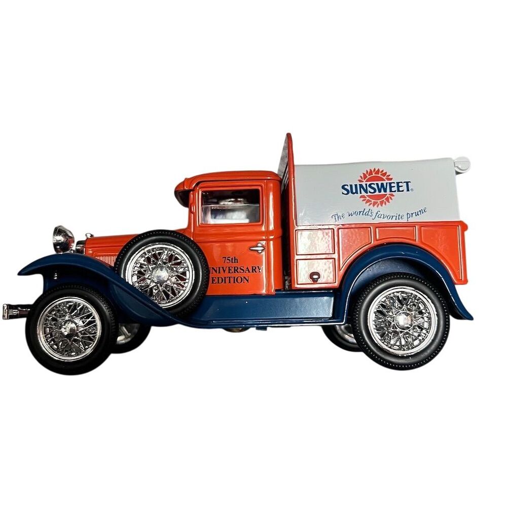 Vintage Sunsweet 75th Anniversary Diecast Model A Truck Bank with Key